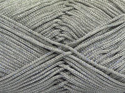 4x100gr. MACRAME CORD METALLIC  Gümüş, Açık Gri Metalik Simli, Yazlık İplikler, Makrame, Tığ İşi, Düz iplikler
