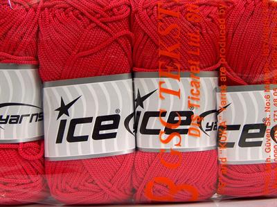 4x100gr. MACRAME CORD  Kırmızı Yazlık İplikler, Makrame, Tığ İşi, Düz iplikler