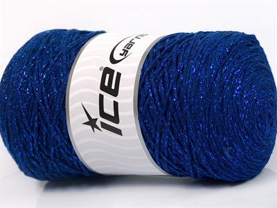250 gr ICE YARNS MACRAME COTTON GLITZ (90% Cotton) Hand Knitting Yarn Blue
