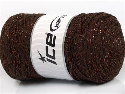 250 gr ICE YARNS MACRAME COTTON GLITZ (90% Cotton) Yarn Brown Copper