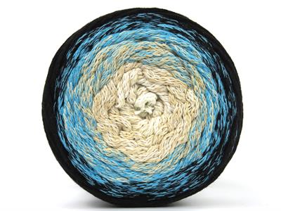 1x250gr. MACRAME COTTON MAGIC Pamuk Siyah, Beyaz, Turkuaz, Bej Yazlık İplikler, Makrame, Pamuk, Tığ İşi, Worsted