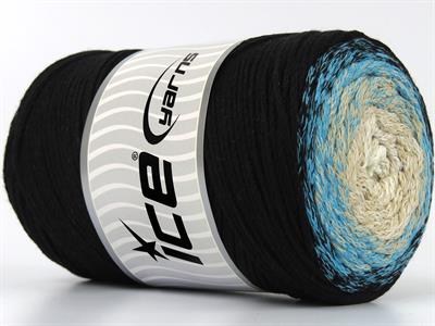 1x250gr. MACRAME COTTON MAGIC Pamuk Siyah, Beyaz, Turkuaz, Bej Yazlık İplikler, Makrame, Pamuk, Tığ İşi, Worsted