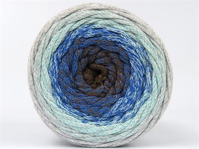 1x250gr. MACRAME COTTON MAGIC Pamuk Mavi, Deve Tüyü, Cam Göbeği, Açık Gri Yazlık İplikler, Makrame, Pamuk, Tığ İşi, Worsted