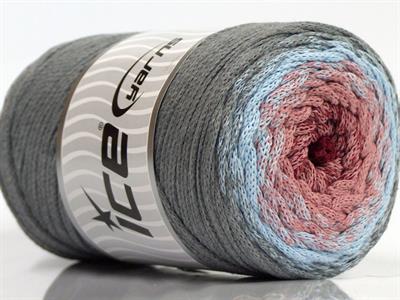 1x250gr. MACRAME COTTON MAGIC Pamuk Mavi, Gri, Somon Tonları Yazlık İplikler, Makrame, Pamuk, Tığ İşi, Worsted