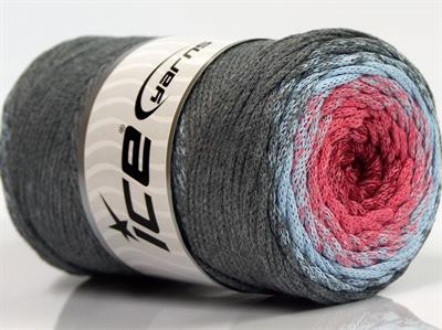 1x250gr. MACRAME COTTON MAGIC Pamuk Pembe, Açık Mavi, Koyu Gri, Açık Bordo Yazlık İplikler, Makrame, Pamuk, Tığ İşi, Worsted