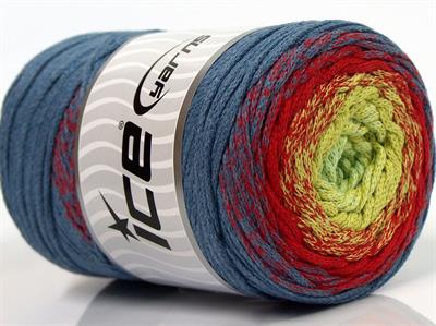 250 gr ICE YARNS MACRAME COTTON MAGIC (100% Cotton) Yarn Jeans Blue Red Green Shades