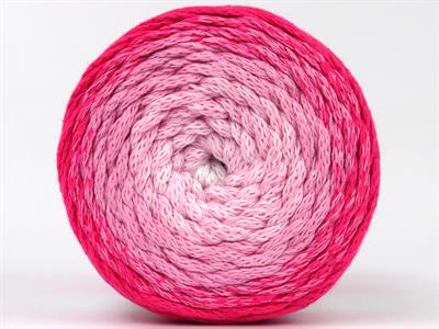 1x250gr. MACRAME COTTON MAGIC Pamuk Beyaz, Pembe tonları Yazlık İplikler, Makrame, Pamuk, Tığ İşi, Worsted