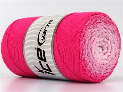 1x250gr. MACRAME COTTON MAGIC Pamuk Beyaz, Pembe tonları Yazlık İplikler, Makrame, Pamuk, Tığ İşi, Worsted