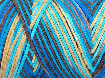 1x250gr. MACRAME COTTON PRINT Pamuk Krem, Kahverengi Tonları, Mavi Tonları Yazlık İplikler, Makrame, Pamuk, Tığ İşi, Düz iplikler