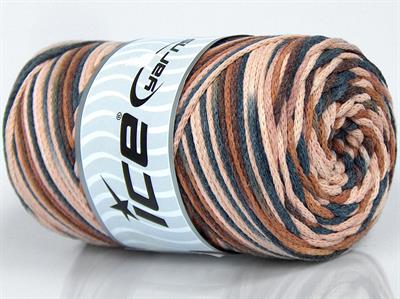 1x250gr. MACRAME COTTON PRINT Pamuk Krem, Kahverengi Tonları, Gri Tonları Yazlık İplikler, Makrame, Pamuk, Tığ İşi, Düz iplikler