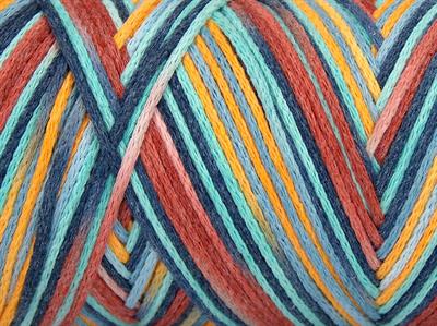 1x250gr. MACRAME COTTON PRINT Pamuk Altın, Bakır, Mavi Tonları, Nane Yeşil Yazlık İplikler, Makrame, Pamuk, Tığ İşi, Düz iplikler