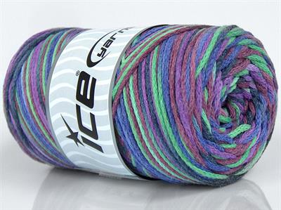 1x250gr. MACRAME COTTON PRINT Pamuk Yeşil, Mor, Gri, Maron Yazlık İplikler, Makrame, Pamuk, Tığ İşi, Düz iplikler