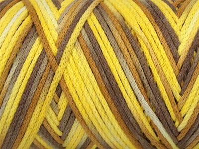 1x250gr. MACRAME COTTON PRINT Pamuk Sarı Tonları Yazlık İplikler, Makrame, Pamuk, Tığ İşi, Düz iplikler