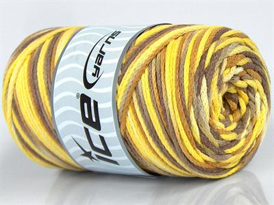 1x250gr. MACRAME COTTON PRINT Pamuk Sarı Tonları Yazlık İplikler, Makrame, Pamuk, Tığ İşi, Düz iplikler