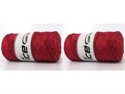 2x200gr. MACRAME GLITZ PAILLETTE Metalik Simli Kırmızı Metalik Simli, Yazlık İplikler, Makrame, Boncuklu Pullu, Tığ İşi, Worsted