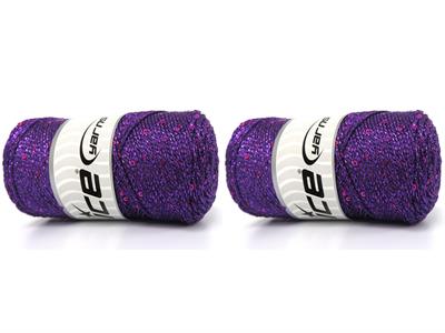 2x200gr. MACRAME GLITZ PAILLETTE Metalik Simli Mor Metalik Simli, Yazlık İplikler, Makrame, Boncuklu Pullu, Tığ İşi, Worsted