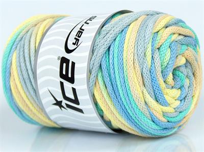 1x250gr. MACRAME VISCOT COLOR 3MM Viskon, Pamuk Açık Gri, Yeşil Tonları, Açık Sarı Yazlık İplikler, Makrame, Pamuk, Tığ İşi, Düz iplikler, Çok Kalın