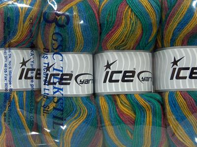 4x100gr. MADONNA Tiftik, Akrilik, Yün Mavi, Altın, Bakır, Zümrüt Yeşil Kışlık, Yün, Tiftik, Batik Desenli