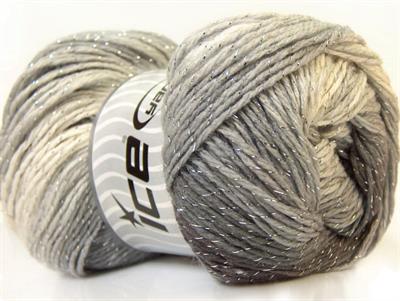 Lot of 4 x 100gr Skeins Ice Yarns MAGIC GLITZ Yarn Black Grey White Silver