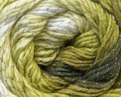 Lot of 4 x 100gr Skeins Ice Yarns MAGIC GLITZ Hand Knitting Yarn Green Shades