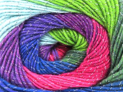 Lot of 4 x 100gr Skeins Ice Yarns MAGIC GLITZ Hand Knitting Yarn Rainbow