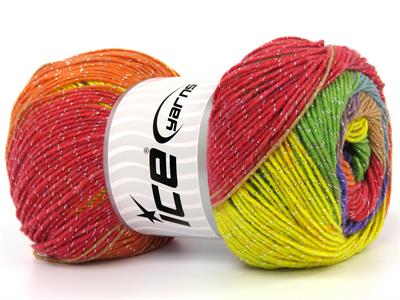 4x100gr. MAGIC GLITZ Simli, Akrilik Gökkuşağı Metalik Simli, Kışlık, Bebe, Batik Desenli