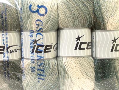 Lot of 4 x 100gr Skeins Ice Yarns MAGIC GLITZ Yarn Grey Shades Silver