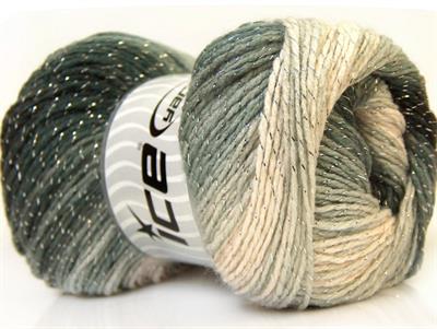 Lot of 4 x 100gr Skeins Ice Yarns MAGIC GLITZ Yarn Grey Shades Silver