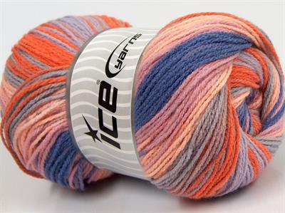 Lot of 4 x 100gr Skeins Ice Yarns MAGIC LIGHT Yarn Lilac Orchid Salmon Grey