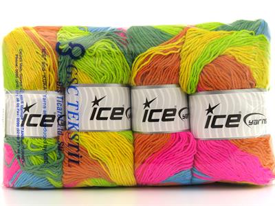 4x100gr. MAGIC LIGHT Akrilik Gökkuşağı Kışlık, Bebe, Batik Desenli, 100% Akrilik