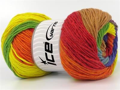 4x100gr. MAGIC LIGHT Akrilik Gökkuşağı Kışlık, Bebe, Batik Desenli, 100% Akrilik