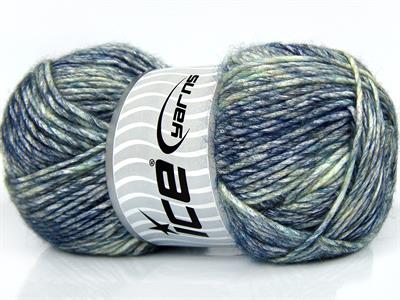 2x150gr. MEGA STAR Yün, Akrilik Mavi, Yeşil Tonları Kışlık, Yün, Batik Desenli