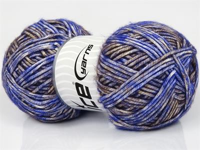 2x150gr. MEGA STAR Yün, Akrilik Kahverengi, Beyaz Kışlık, Yün, Batik Desenli