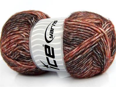 2x150gr. MEGA STAR Yün, Akrilik Bordo, Gri Tonları Kışlık, Yün, Batik Desenli