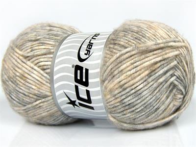 2x150gr. MEGA STAR Yün, Akrilik Krem, Açık Gri, Bej Kışlık, Yün, Batik Desenli