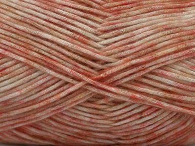 2x150gr. MEGA STAR Yün, Akrilik Krem, Somon Tonları Kışlık, Yün, Batik Desenli