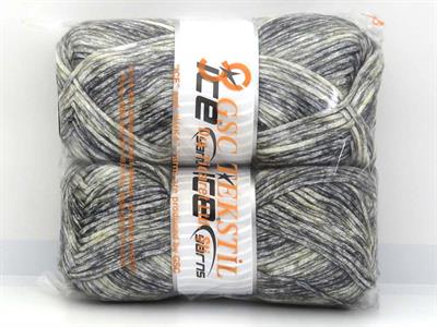 2x150gr. MEGA STAR Yün, Akrilik Çok renkli Kışlık, Yün, Batik Desenli