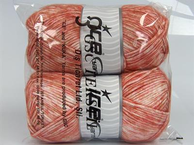 2x150gr. MEGA STAR Yün, Akrilik Somon Tonları Kışlık, Yün, Batik Desenli