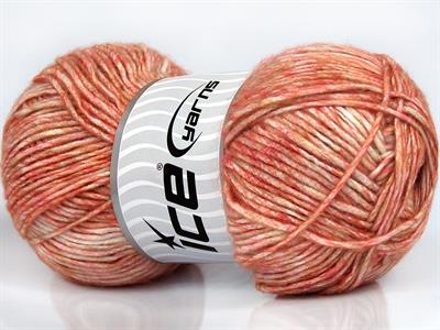 2x150gr. MEGA STAR Yün, Akrilik Somon Tonları Kışlık, Yün, Batik Desenli