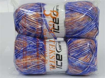 2x150gr. MEGA STAR Yün, Akrilik Beyaz, Somon Kışlık, Yün, Batik Desenli