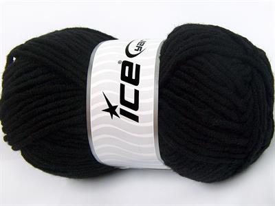 4x100gr. MERINO CHUNKY Akrilik, Merino Yün Siyah Lüks, Merinos, Kışlık, Yün, Kalın