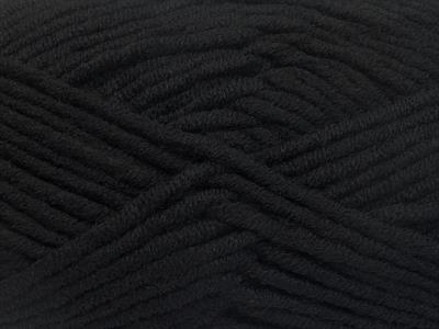 4x100gr. MERINO CHUNKY Akrilik, Merino Yün Siyah Lüks, Merinos, Kışlık, Yün, Kalın