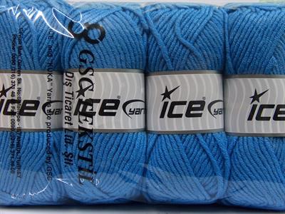 4x100gr. MERINO CHUNKY Akrilik, Merino Yün Mavi Lüks, Merinos, Kışlık, Yün, Kalın