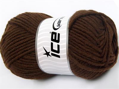 4x100gr. MERINO CHUNKY Akrilik, Merino Yün Koyu Kahverengi Lüks, Merinos, Kışlık, Yün, Kalın