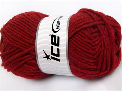 4x100gr. MERINO CHUNKY Akrilik, Merino Yün Koyu kırmızı Lüks, Merinos, Kışlık, Yün, Kalın