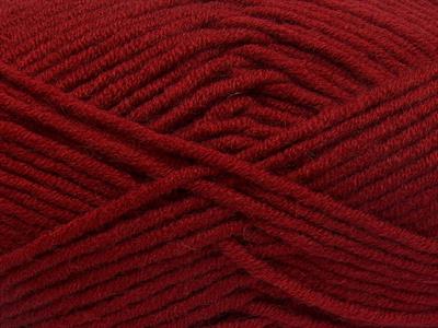 4x100gr. MERINO CHUNKY Akrilik, Merino Yün Koyu kırmızı Lüks, Merinos, Kışlık, Yün, Kalın