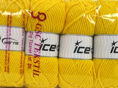 4x100gr. MERINO CHUNKY Akrilik, Merino Yün Koyu sarı Lüks, Merinos, Kışlık, Yün, Kalın