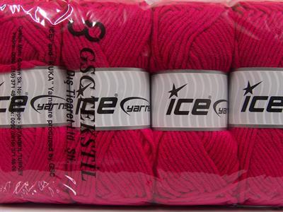 4x100gr. MERINO CHUNKY Akrilik, Merino Yün Fuşya Lüks, Merinos, Kışlık, Yün, Kalın