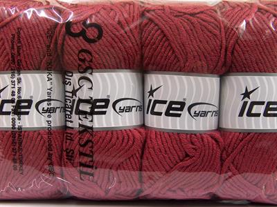 4x100gr. MERINO CHUNKY Akrilik, Merino Yün Açık Bordo Lüks, Merinos, Kışlık, Yün, Kalın