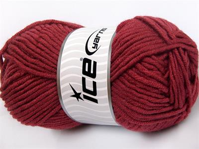 4x100gr. MERINO CHUNKY Akrilik, Merino Yün Açık Bordo Lüks, Merinos, Kışlık, Yün, Kalın